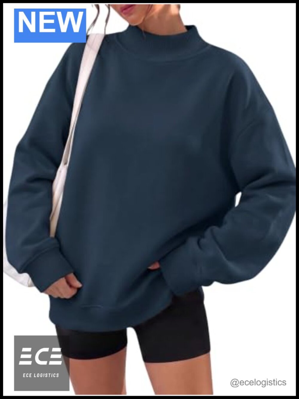Mock Neck Pullover Sweatshirt Oversized Long Sleeve Fleece Lined